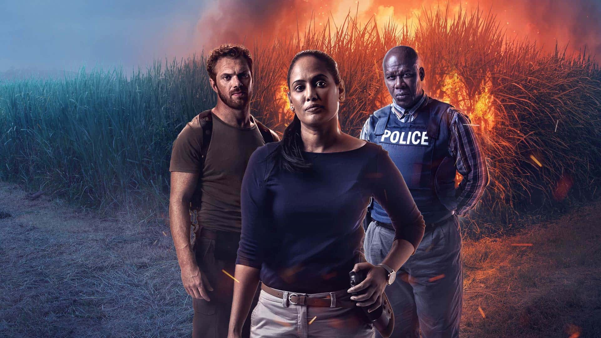 Gerald Steyn (Tanner), Leeanda Reddy (Alia) And Hamilton Dhlamini (Hector) KV (M Net's REYKA S1)